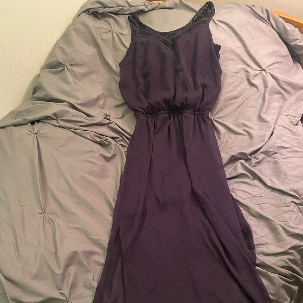 Purple and black lace Express maxi dress- size S